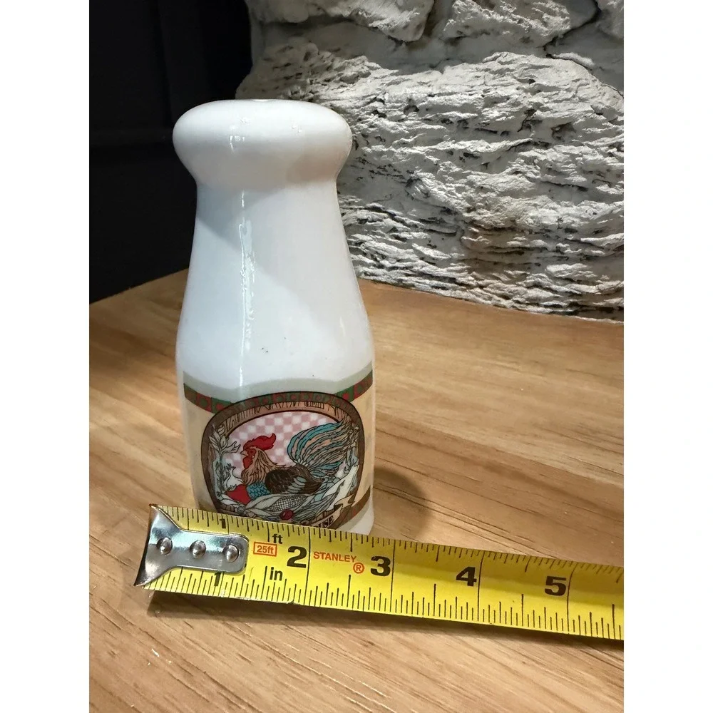 Vintage Bless This House Rooster Milk Bottle Ceramic Salt Pepper Shaker Single